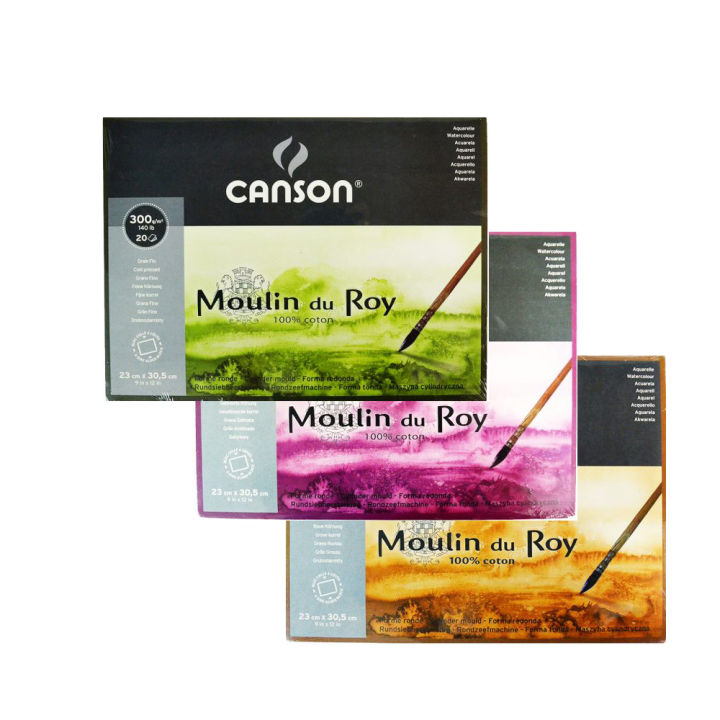 Canson Moulin du Roy Watercolour Paper 100% Cotton Quality Sheets Paper 康颂 莫朗水彩画册全棉浆300g 细纹 纯棉水彩纸