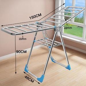 Foldable Sampayan Heavy Duty Stainless Steel Cloth Drying Rack with Wheel Indoor Outdoor Rack For Clothes