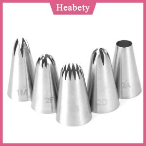 Heabety Bộ 5 đầu phun kem bánh ngọt bằng thép không gỉ dùng để trang trí bánh cupcake