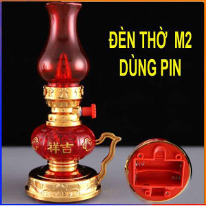 Đèn thờ cúng kiểu đèn dầu để bàn thờ tổ tiên phật thổ địa thần tài đèn hoa sen cao - đèn hoa sen thờ cúng đèn thờ sài pin đèn thờ vĩnh cữu