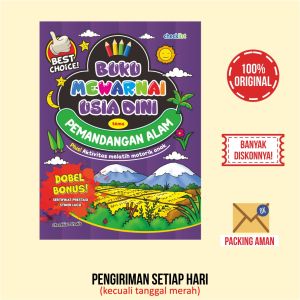 Buku Mewarnai Usia Dini Tema Pemandangan Alam (Aktivitas Anak) Bonus Stiker & Sertifikat