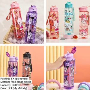 Buy1 take1 set kuromi tumbler for kids aquafask my melody tumbler water bottle with straw sip portable tumbler with straw travel mug plastic tumbler with handle plastic baso makapal cup with straw school supplies teachers gift ideas gift for girlfriend