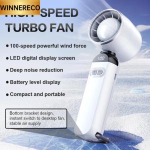 Adjustable Cooling Fan LED Digital Display Portable Electric Fan USB Rechargeable for Camping Hiking Outdoor Activities