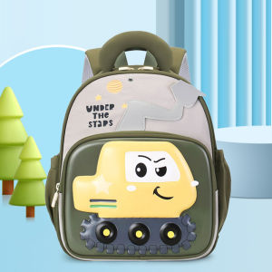 Balo mầm non mẫu giáo cho bé trai gái in nổi 3d hình xe đồ chơi cute dễ thương vải cao cấp 8066