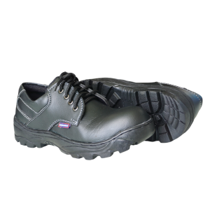 Sepatu Safety pria Edmundo Ujung besi kulit sintetis safty proyek kerja lapangan pantofel slip on