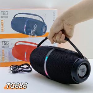 ลำโพงบลูทูธ รุ่น TG686 กำลังขับ8W2ดอก รองรับUSB TF แจ็ค ปรับ-ปิดไฟได้ เสียงเบสแน่น สามารถเชื่อมต่อได้2ตู้ มีสายหิ้วพกพาง่าย ลำโพงแบบพกพา เลือกสีได้