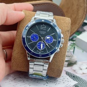 CA นาฬิกาคาสิโอ ผู้ชาย รุ่น MTP-1374D สายนาฬิกา สแตนเลส ขนาด 40 มม แถมกล่องคาสิโอฟรี