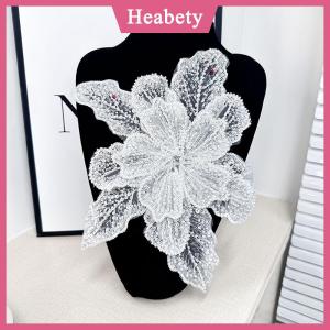 Heabety Sequin đính cườm hoa cổ áo đính Trắng ren thêu vá Corsage DIY trang trí váy cưới phụ kiện quần áo