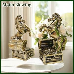 Moito 1Pcs Zodiac Horse Statue Ornament Gifts Brass Horse Feng Shui Horse Figurine Miniatures Crafts Office Home Decor Accessory