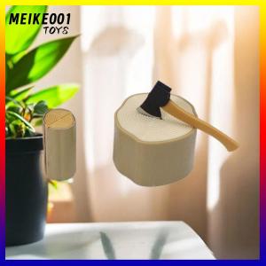 MEIKE001 บ้านตุ๊กตา1 12จำลองขวานไม้โมเดลเสาไม้บ้านตุ๊กตาของเล่นตกแต่งฟาร์มขนาดเล็กอุปกรณ์ประกอบฉากบ้านตุ๊กตา