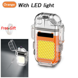 Flashlight Lighter COB Imported Wick Portable Type-c Charging Waterproof Windproof Smoking Transparent Shell Lighter