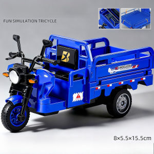Kids Tricycle Model Toy Pull-back Driving Realistic Details Poseable Display For Boys Scale Replica