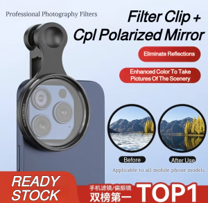 Professional Polarizing Lens Filter High Definition Phone Lens Cpl Polarizing Filter Photography HD Polarized Clip Eliminates Reflection Anti-Glare External Camera Lens Clip手机摄影偏振镜 偏光镜