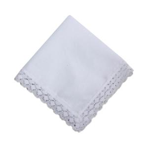 Cotton Handkerchiefs Women Classical Washable Lace Trim Hankie Graffiti Embroidery Tie-dye Handkerchiefs for Adult Kids
