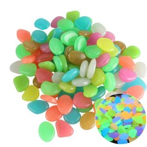 Gói của 100 phát sáng Sỏi phát sáng đá cho hồ cá vườn decors và các dự án thủ công vườn nhựa đá