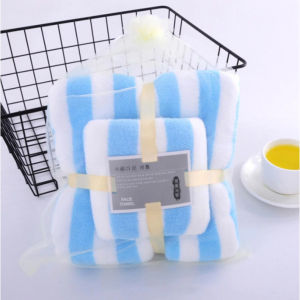 Valentines Day 2in1 Classic-a High Quality Super Soft Stripe Bath Towel & Hand Towel Gift Set