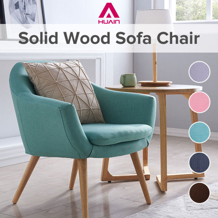 Solid Wood Sofa Chair Cotton Line