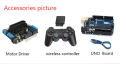 Arduino Shield Expansion Board 6-12V with 4 Channels Motors Servos Ports PS2 Joystick Remote Control. 