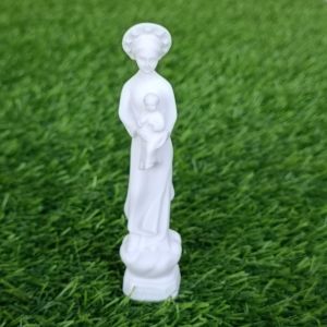Tượng Đức Mẹ La Vang trắng đá 13cm quà tặng công giáo trang trí xehòn non bộ
