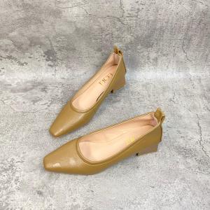 8807 Mules Wanita Elegan Kulit Asli Tumit Tinggi Square Toe Bisa COD dengan Box
