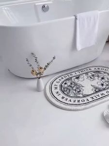 ABS Anti Slip Plush Textured Floor Mat Machine Washable Bathroom Tikar Lantai Tidak Licin Cepat Kering 柔软蓬松门垫
