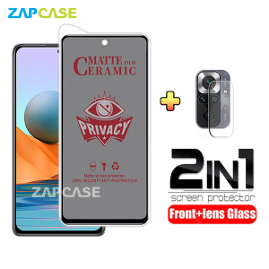 PAKET 2in1 Anti Gores Layar Privacy Xiaomi Redmi Note 10 Pro Free Tempered Glass Camera Lens
