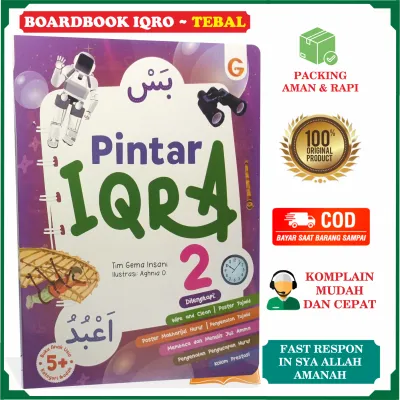 BOARDBOOK Pintar Iqra Usia 5+ Tahun JILID 2 Wipe & Clean Penyusun Tim GIP Buku Iqro Kitab Iqra Penerbit Gema Insani Press