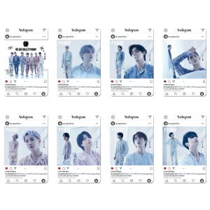 YF 8PCS/Set BTS Nam-joon Kim Stars Surrounding Transparent Card Album PROOF Collection Card PVC Small Card Postcard FY