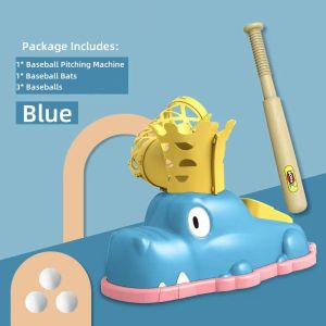 Baseball Toys for Kids Baseball Batting Kids Pitching Machine Toy with Collapsible Bat + 3 Baseballs Baseball Pitching Trainer for Batting Practice Outdoor Fun.Gift for Kids.