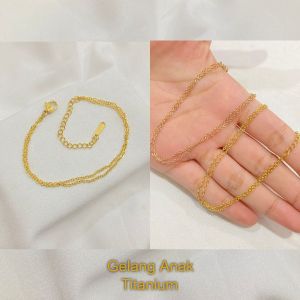Gelang Bayi & Anak Rantai Polos Nuri Titanium Steel Anti Karat