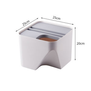 Fypo Stackable Trash Bin Dry Wet Separate Dustbin Classification trash can  Kitchen Bathroom Waterproof Garbage Can Household Recycling Bin 8/16L