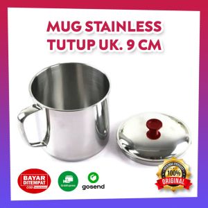 MUG TUTUP STAINLESS JADUL Kecil Tahan Panas | Cangkir Kopi | Coffee Mug | Gelas Teh Tea | Mugs Custom Handmade Souvenir Gift Love
