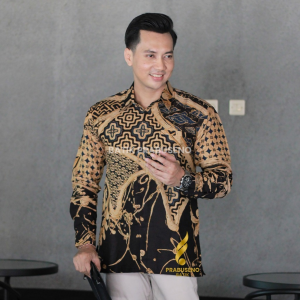 DOBBY PANDITA - Prabuseno Kemeja Batik Pria Lengan Panjang Size Reguler Bahan Katun Printing Lapis Furing Erro Handmade Kualitas Premium Jumbo Big Size Modern Halus Adem dan Nyaman Atasan Cowok Pakaian Kerja Formal Kantor.