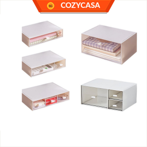 【COZYCASA】Stackable Compartment Desktop Storage Box Multi-Layer Stackable Drawer Organizer