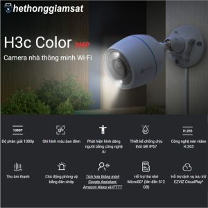 Camera Wifi Ngoài Trời Trong Nhà EZVIZ H3C 2MP Lite 2MP Color H3C 3MP 2K H3C 4MP 2K+ Chính Hãng Bảo Hành 24 Tháng