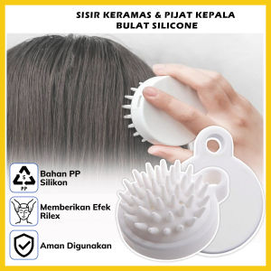 Sisir Keramas Bulat Silikon AntiKetombe Sikat Rambut Dan Pemijat Kulit Kepala Scalp Silicone-GP Mall