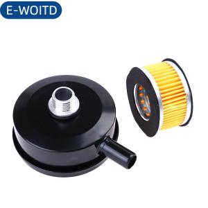 E-WOITD Đen sắt Bộ lọc không khí silencer Máy nén khí 20 mét nam chủ đề Canister filte