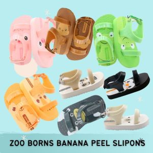 Banana Peel Slip-On Sandals & Slippers for Toddlers - Zoo Borns Collection