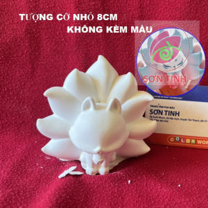 Tượng tô màu CỬU VỸ HỒ CÁO HỒ LY 9 ĐUÔI tô tượng thạch cao (Không kèm màu) tượng trắng decor