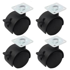 Heavy Duty Low Profile Rubber Caster Set For Smooth Movement Floor Protection In Any Space Easy Repositioning Stability