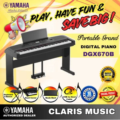 Yamaha Portable Grand Digital Piano-New Model! (DGX670B / DGX670 B / DGX 670B / DGX 670 / DGX 670 B) -B
