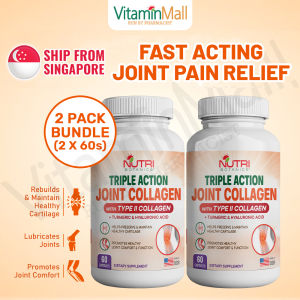 [TWIN PACK] Nutri Botanics Joint Collagen Type 2 + Turmeric Hyaluronic Acid - Knee Pain Relief Joint Supplement Biotin Healthy Cartilage