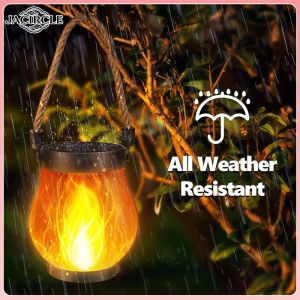 Solar Flickering Flame Light Rope Lantern Yard Garden Decoration Outdoor Waterproof Support USB Charging