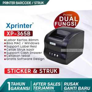 Printer Barcode Printer Thermal Struk Xprinter XP-365B USB + LAN Cetak Label Harga Resi Online