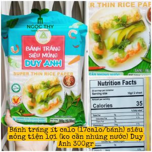 Bánh tráng siêu mỏng ít calo (17calo/bánh) tiện lợi không cần nhúng nước Duy Anh Food 300gr