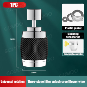 360° Rotatable Faucet Bathroom Kitchen Faucets for Sink Rotating Faucet Extender Lavatory Faucet Gripo for Lababo 3 Water Outlet Modes Foldable & Retractable Hot and Cold Temperature Control Anti-rust Universal Faucet