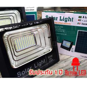 ReturnLED โคมไฟโซล่าเซล 60W แสงสีขาว ไฟโซล่าเซลล์ JD-8860/8860L โคมไฟสปอร์ตไลท์ 100 SMD พร้อมรีโมท รับประกัน1ปี