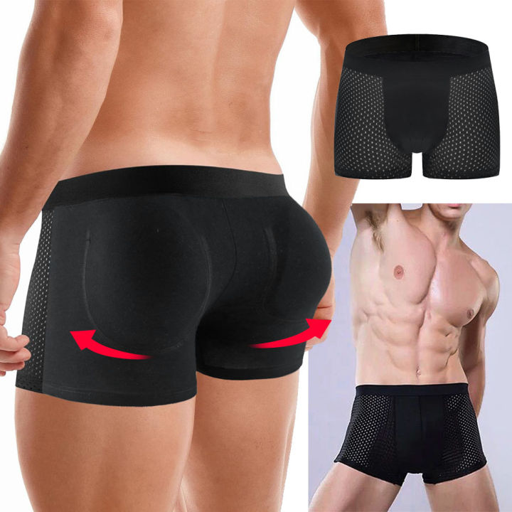 Men Padded Shaper Shorts Underwear for Big Butt Enhance Butt