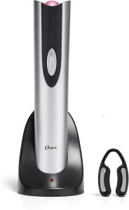 Oster Cordless Electric Wine Bottle Opener with Foil Cutter Silver