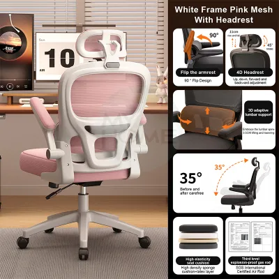 MYHOME 3D Adjustable Office Chair Computer Chair 360° Rotating Ergonomics Chair Gaming Chair